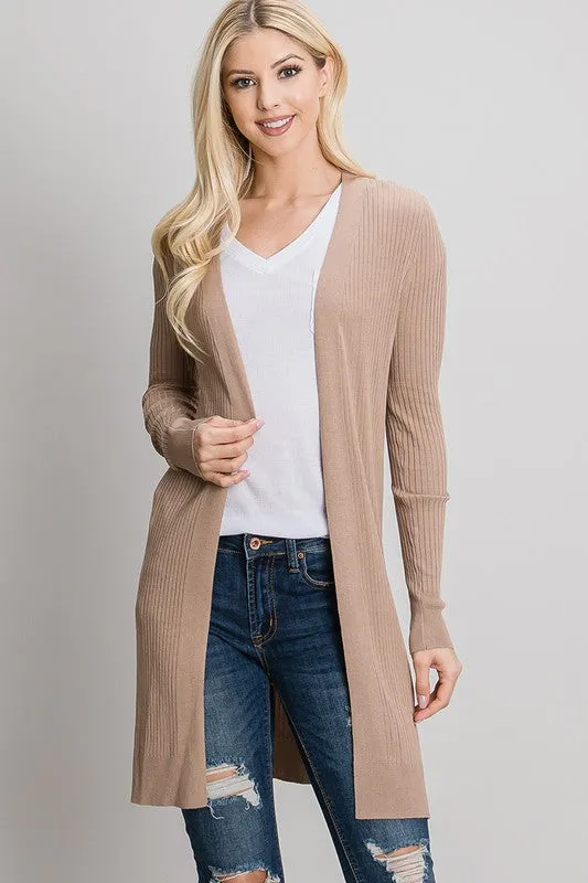 Mocha Ribbed Duster Cardigan